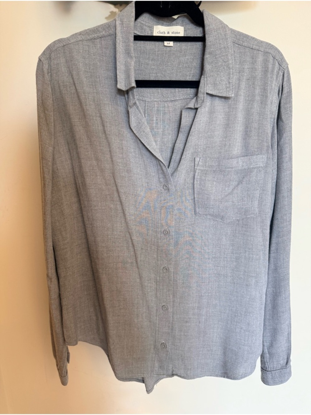 cloth & stone Women’s Gray Casual Button-Down Shirt